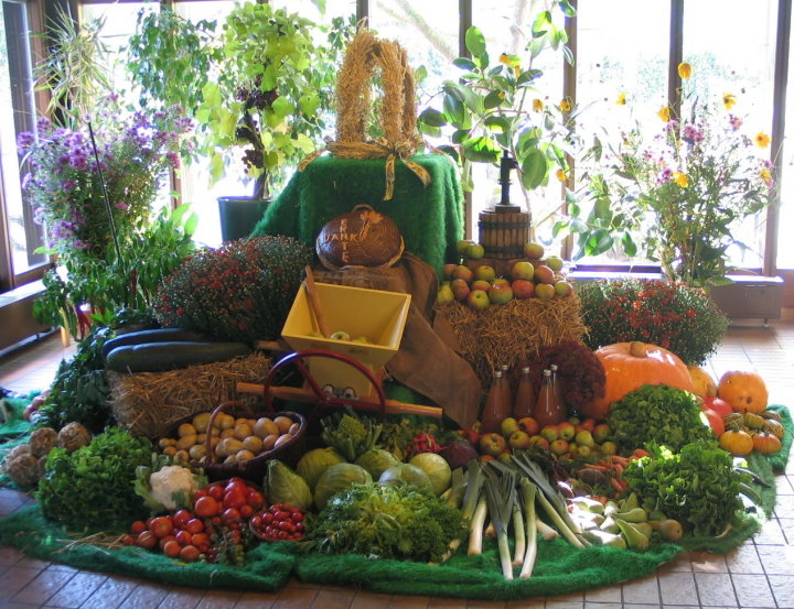 Erntedankdekoration im Albert-Schweitzer-Haus.