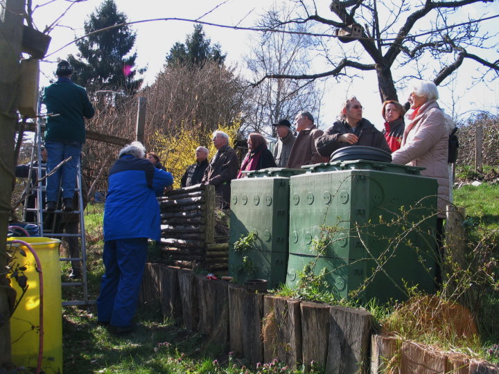 Im Garten des zweiten Vorsitzenden wurde unter anderem Flieder und Sommerflieder geschnitten.